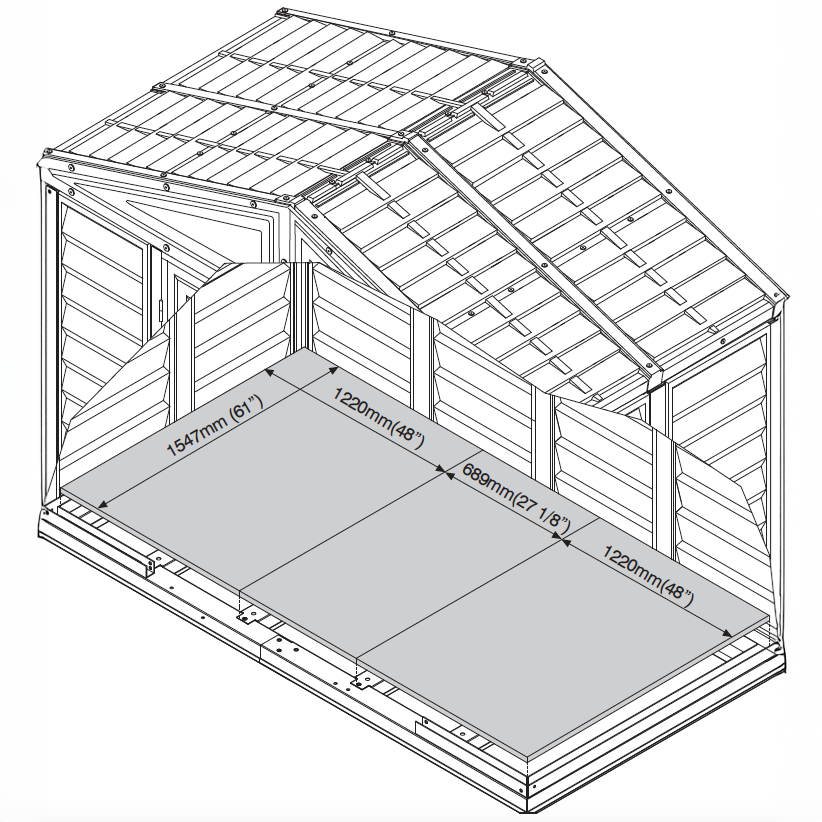 DuraMax 10.5ft x 5ft Woodbridge Vinyl Shed with Foundation Kit 00283