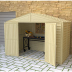 DuraMax 10.5ft x 5ft Woodbridge Vinyl Shed with Foundation Kit 00283