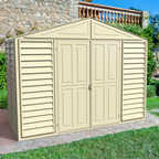 DuraMax 10.5ft x 5ft Woodbridge Vinyl Shed with Foundation Kit 00283