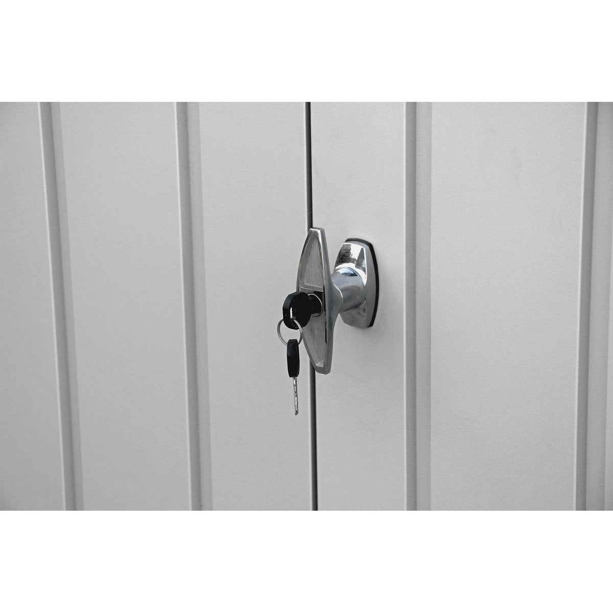 Duramax 6ft x 5ft Palladium Premier Metal Shed - Light Gray 41872