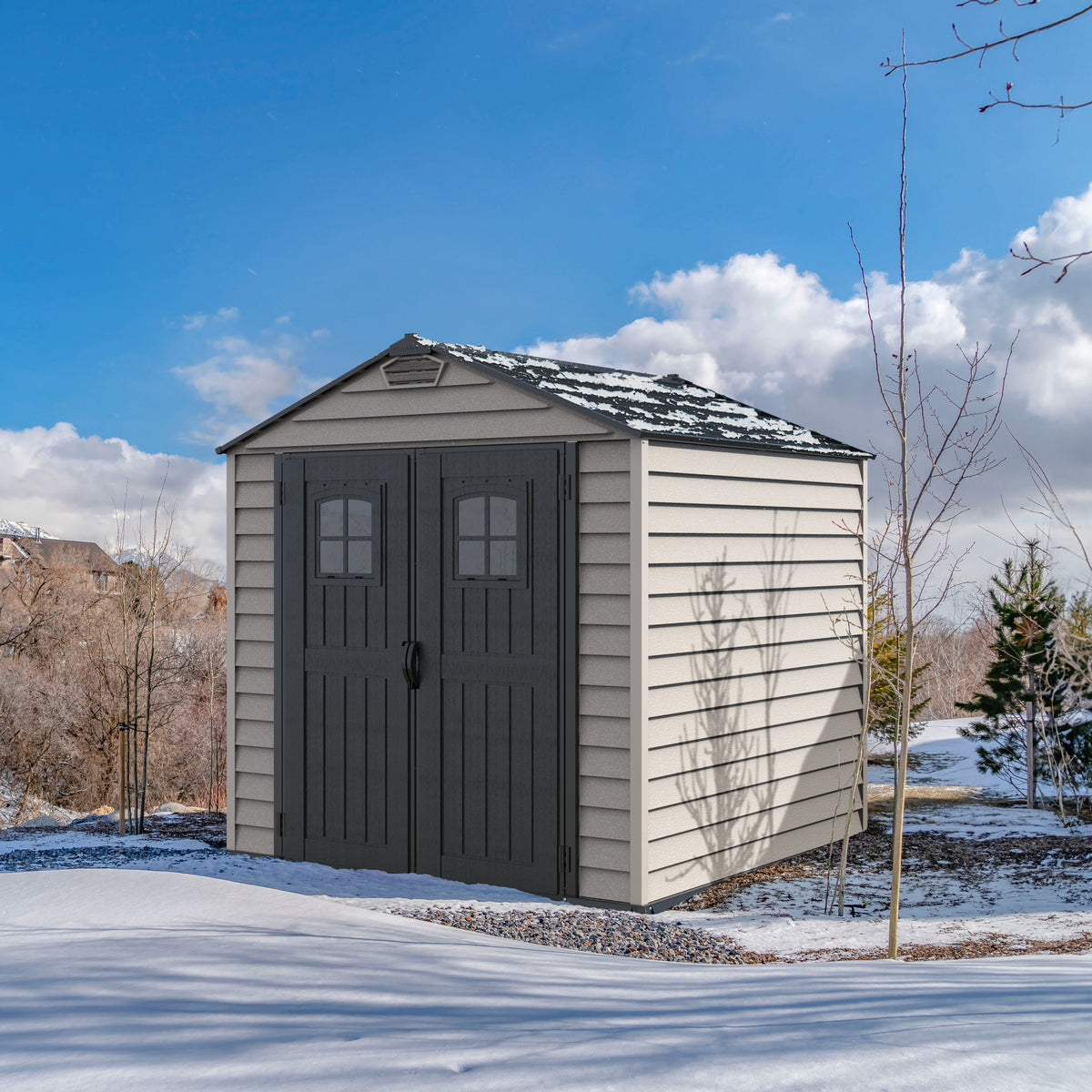 DuraMax 7ft x 7ft StoreMax Plus Vinyl Shed with Molded Floor 30325