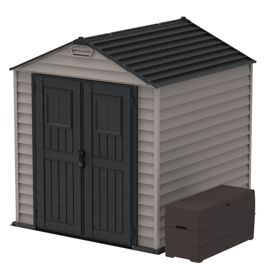 DuraMax 7ft x 7ft StoreMax Plus Vinyl Shed with Molded Floor 30325