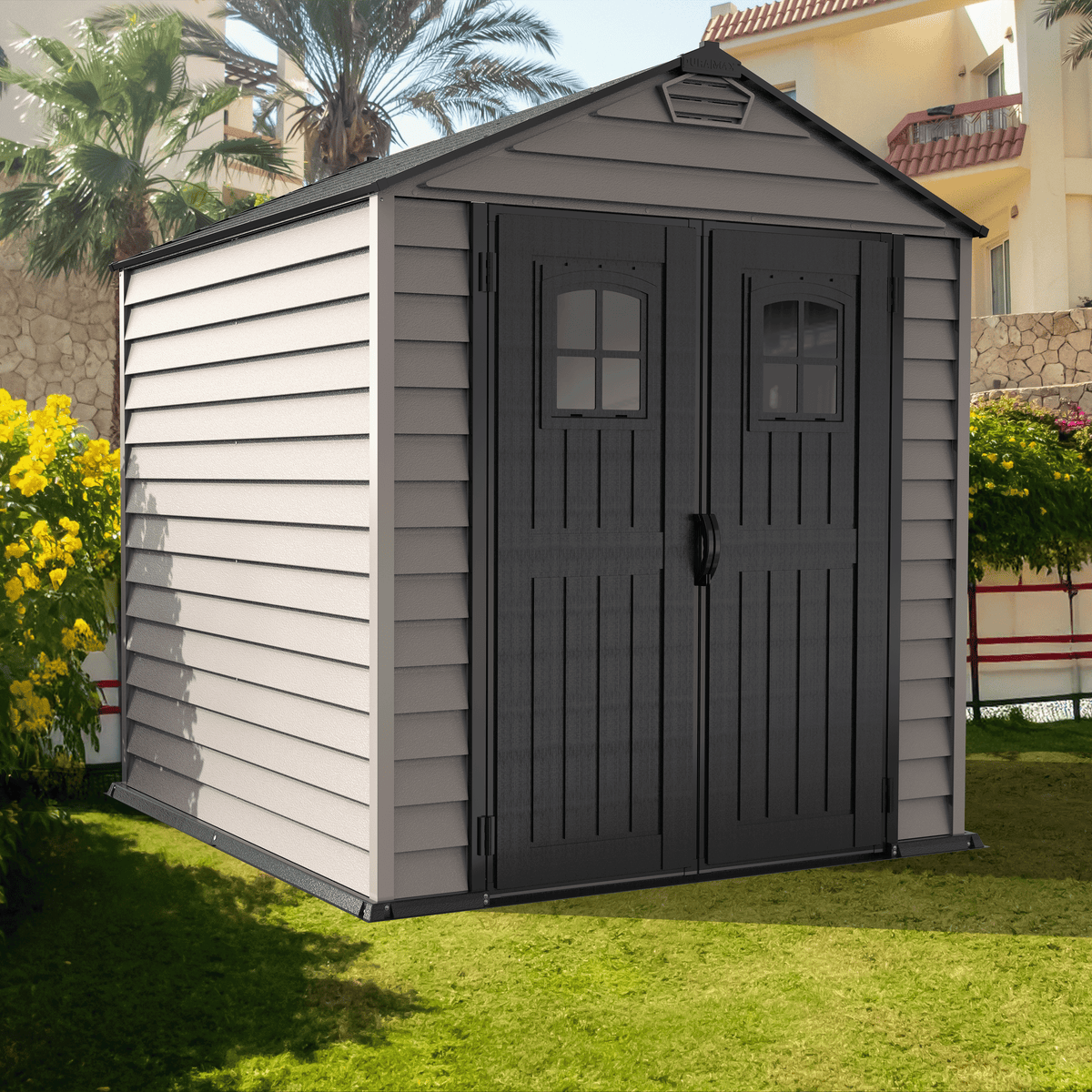 DuraMax 7ft x 7ft StoreMax Plus Vinyl Shed with Molded Floor 30325