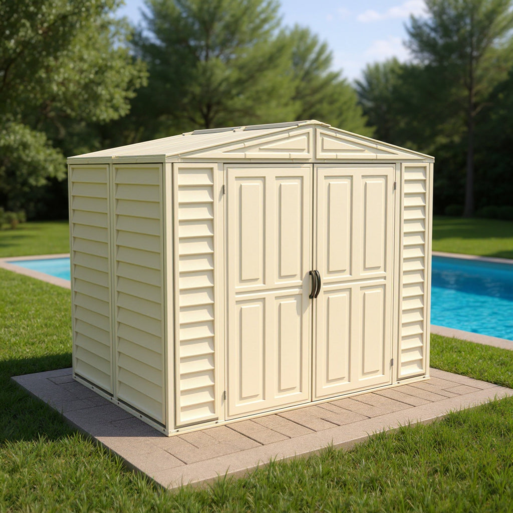 Duramax 8ft x 5.5ft Duramate Vinyl Shed with Foundation 00184