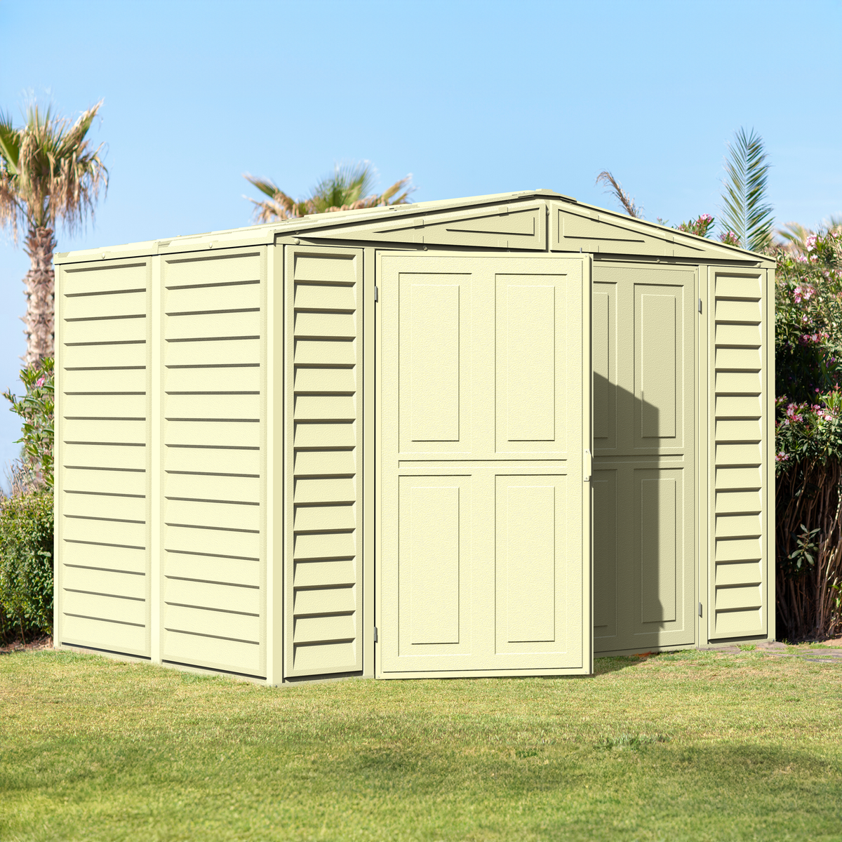 Duramax 8ft x 5.5ft Duramate Vinyl Shed with Foundation 00184