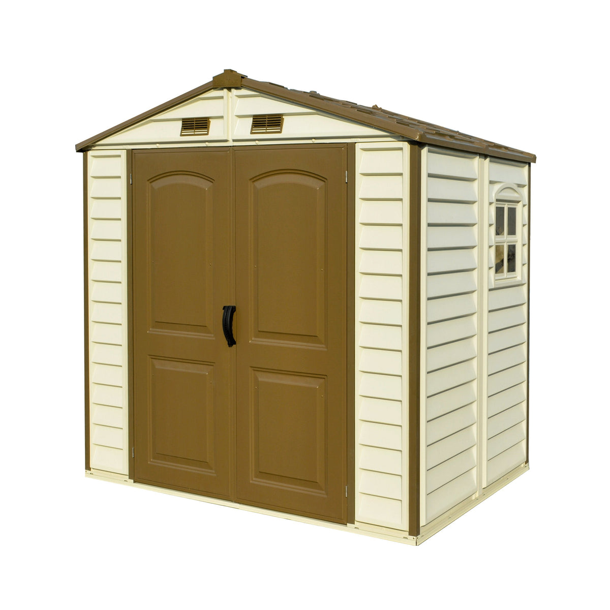 DuraMax 8ft x 5.5ft Storeall Vinyl Shed with Foundation Kit and window 30115
