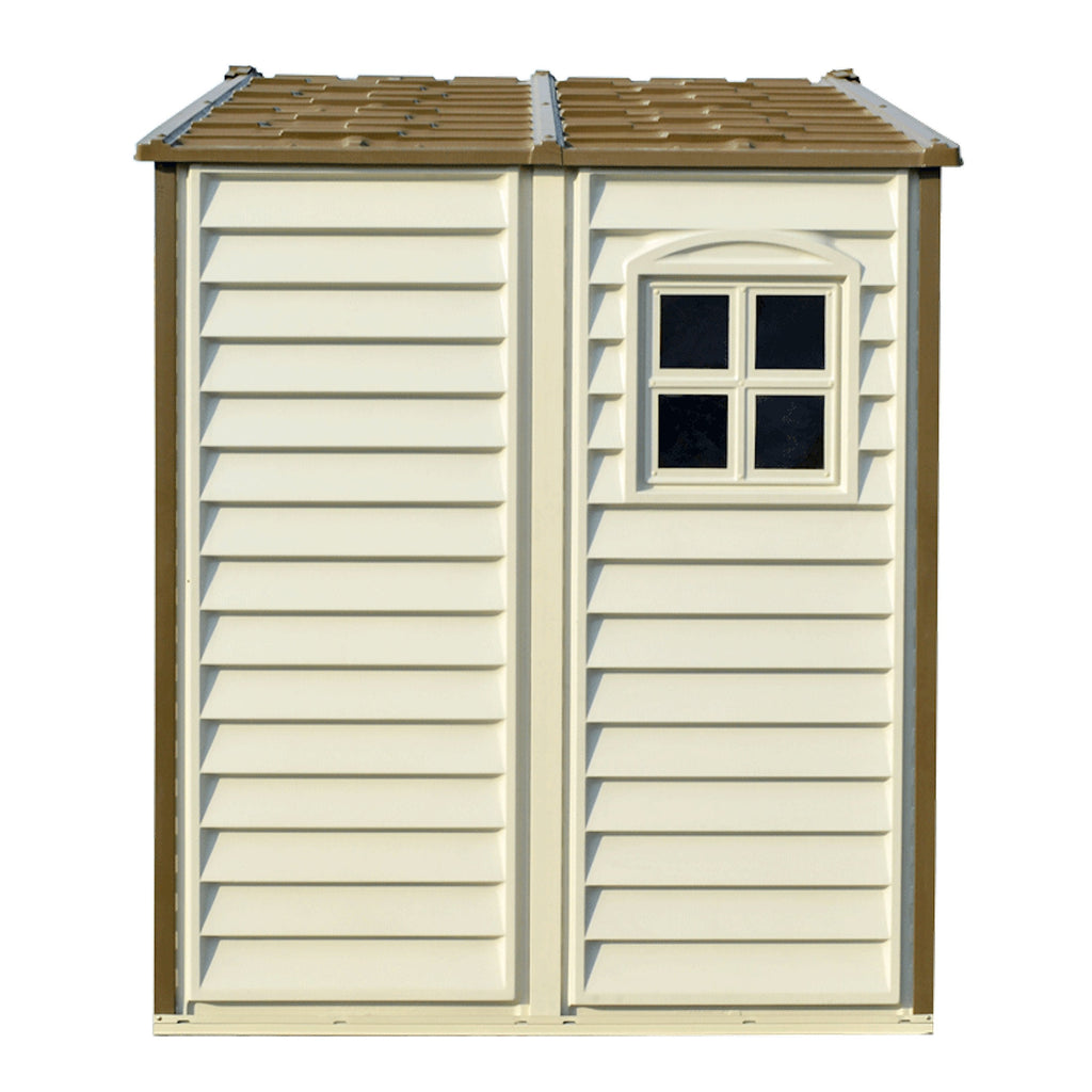DuraMax 8ft x 5.5ft Storeall Vinyl Shed with Foundation Kit and window 30115