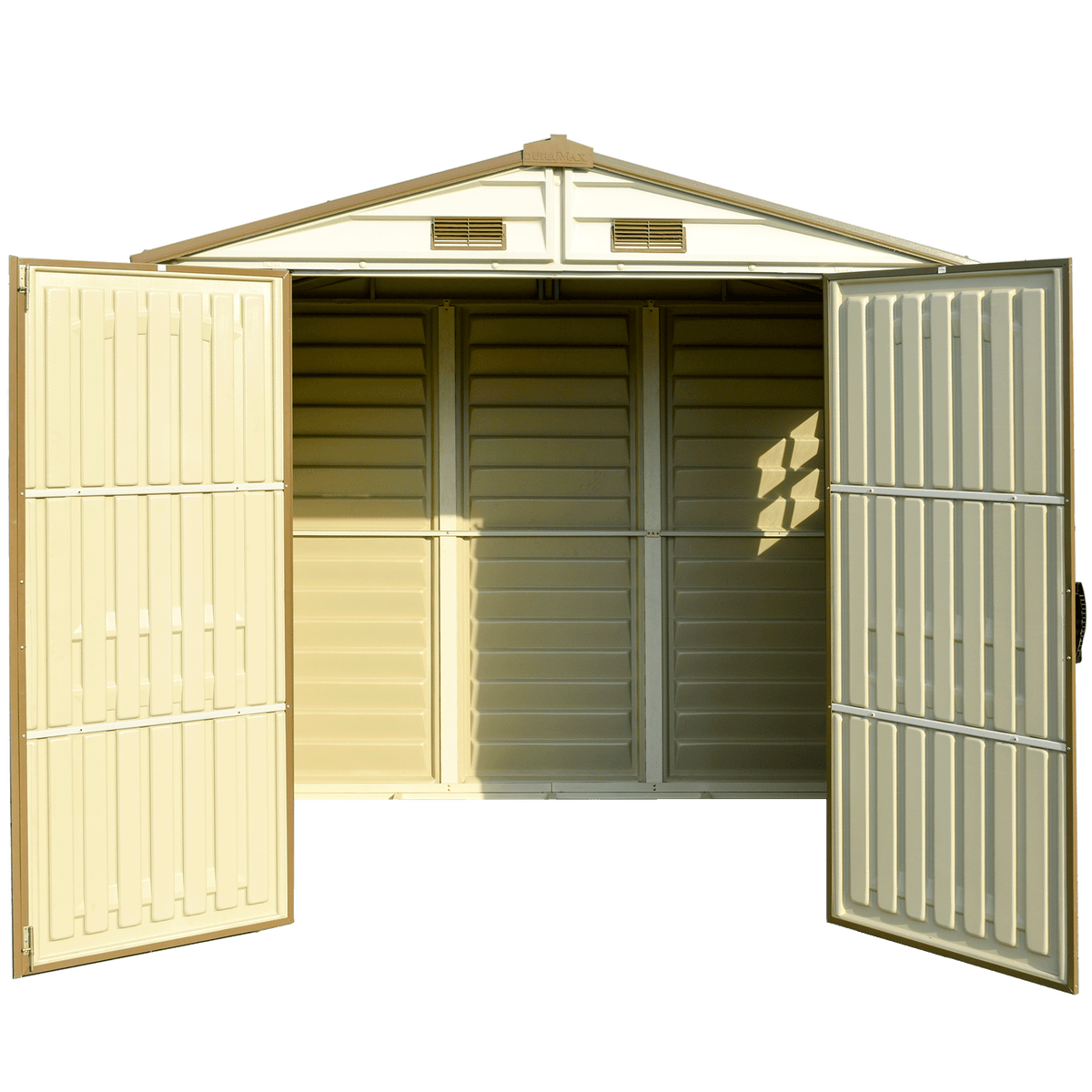 DuraMax 8ft x 5.5ft Storeall Vinyl Shed with Foundation Kit and window 30115