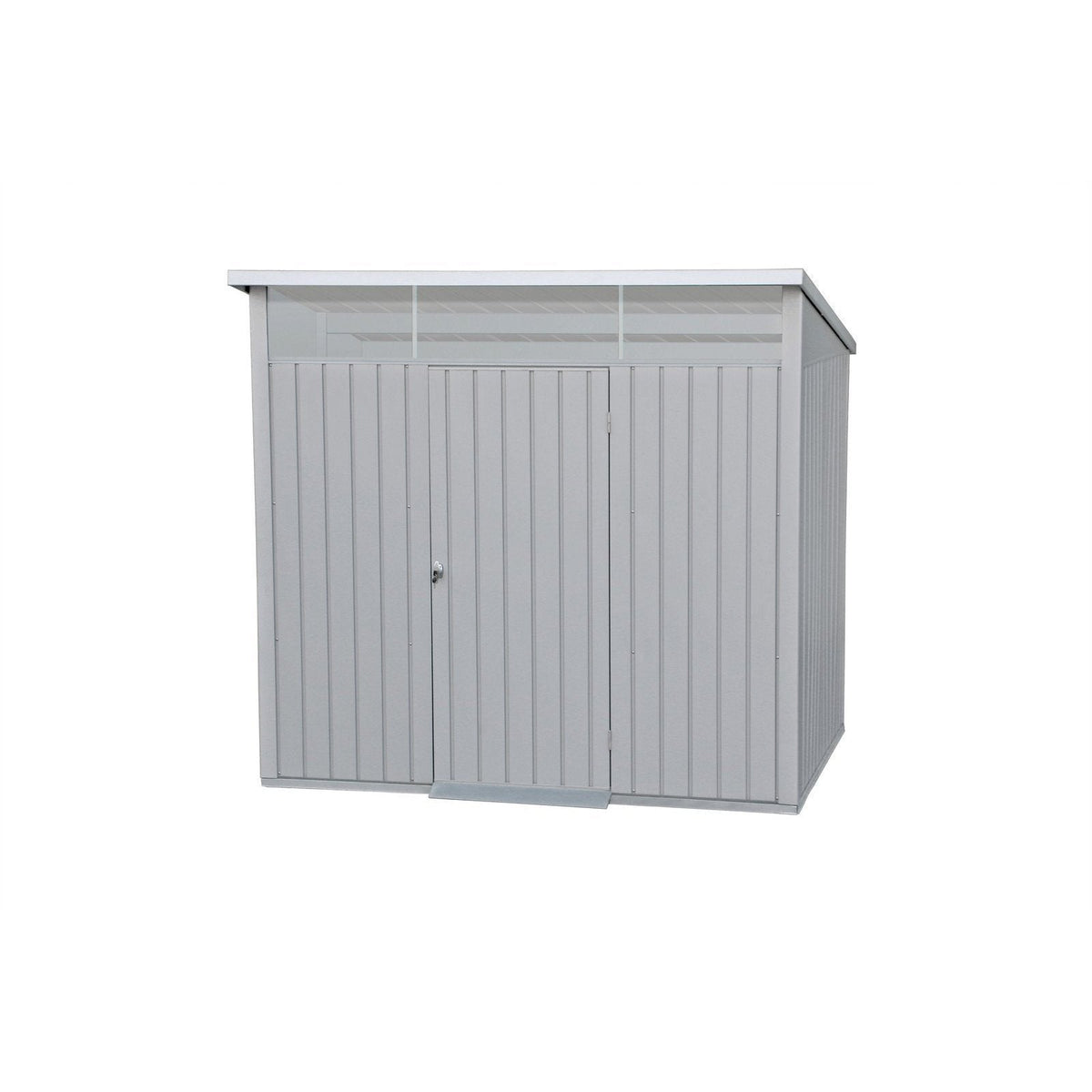 Duramax 8ft x 6ft Palladium Premier Metal Shed Light Gray 41372