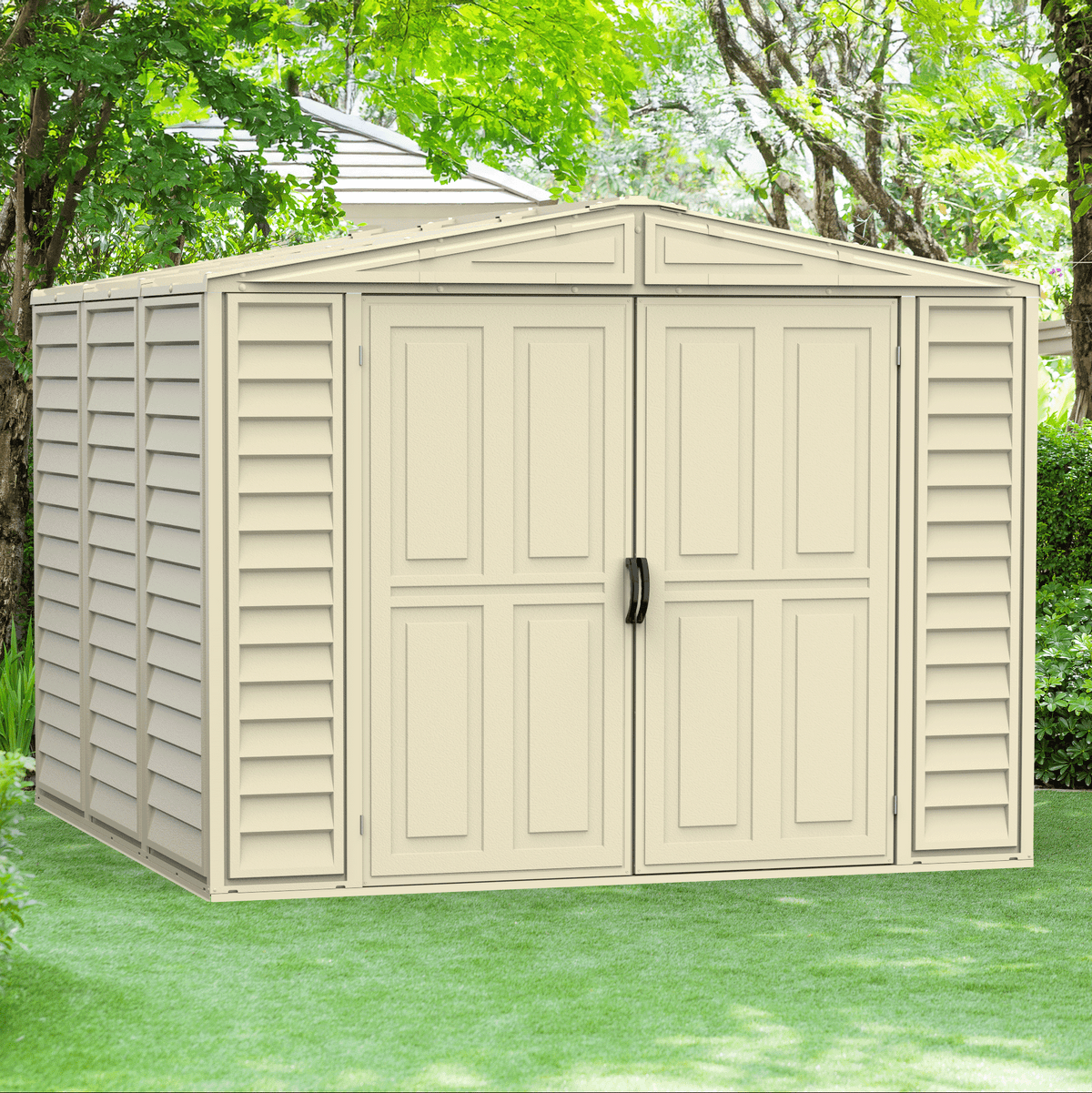 Duramax 8ft x 8ft Duramate Vinyl Shed with Foundation Kit 00384