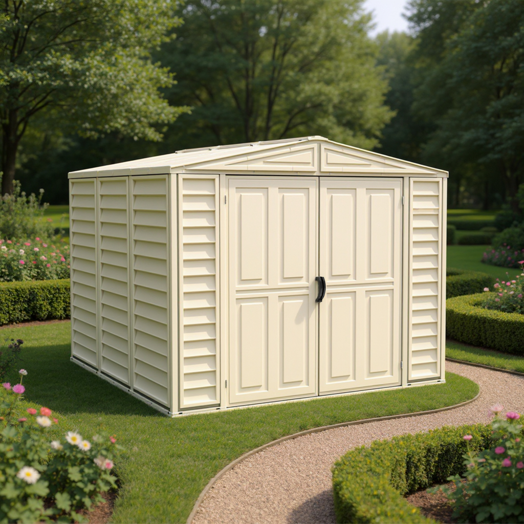 Duramax 8ft x 8ft Duramate Vinyl Shed with Foundation Kit 00384