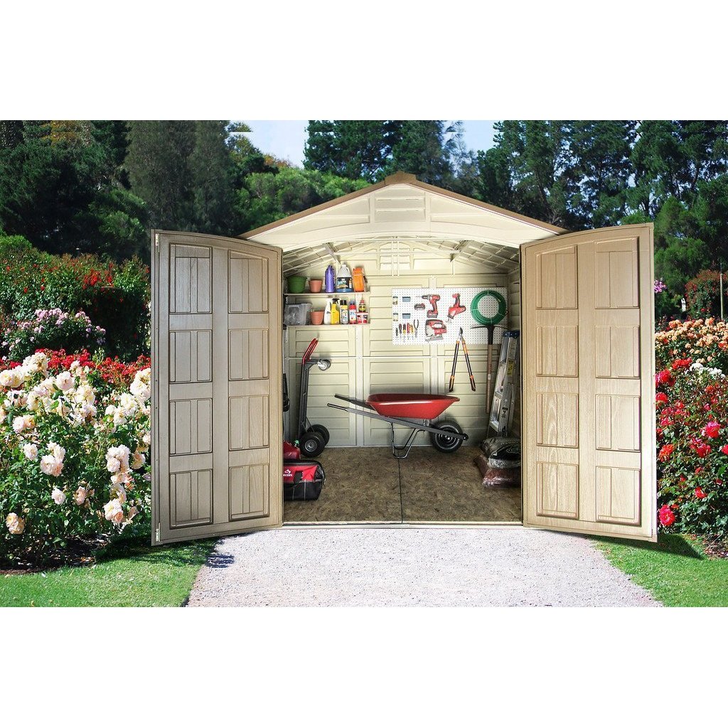 DuraMax 8ft x 8ft DuraPlus Vinyl Shed Kit with Foundation and window