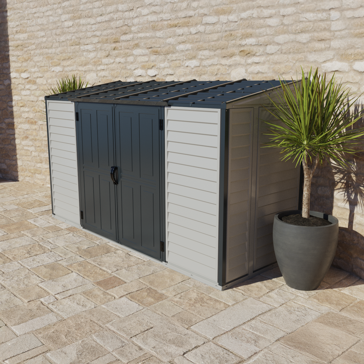 DuraMax SideMate Plus Pro 10' x 4' Outdoor Storage Shed with Double Doors 36825