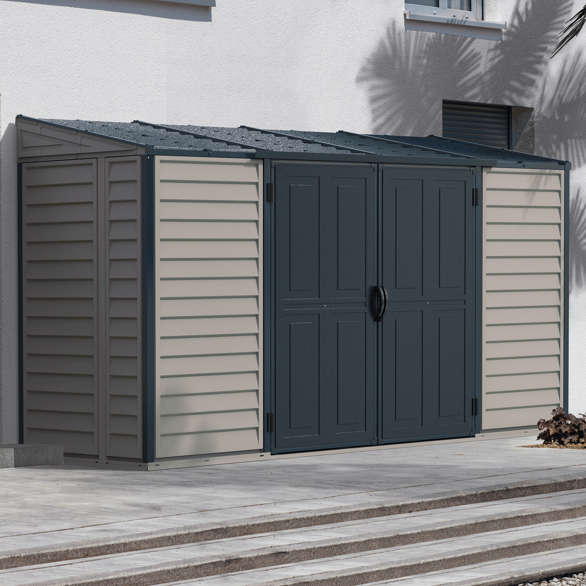 DuraMax SideMate Plus Pro 10' x 4' Outdoor Storage Shed with Double Doors 36825