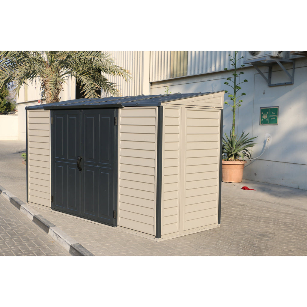 DuraMax SideMate Plus Pro 10' x 4' Outdoor Storage Shed with Double Doors 36825