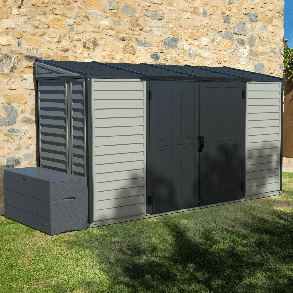 DuraMax SideMate Plus Pro 10' x 4' Outdoor Storage Shed with Double Doors 36825