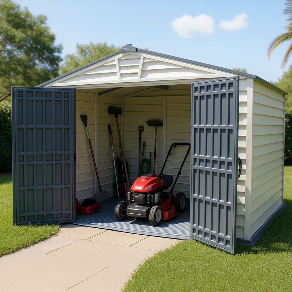 DuraMax StoreMax Plus 10.5x8 Ft with Molded Floor Vinyl Storage Shed 30225