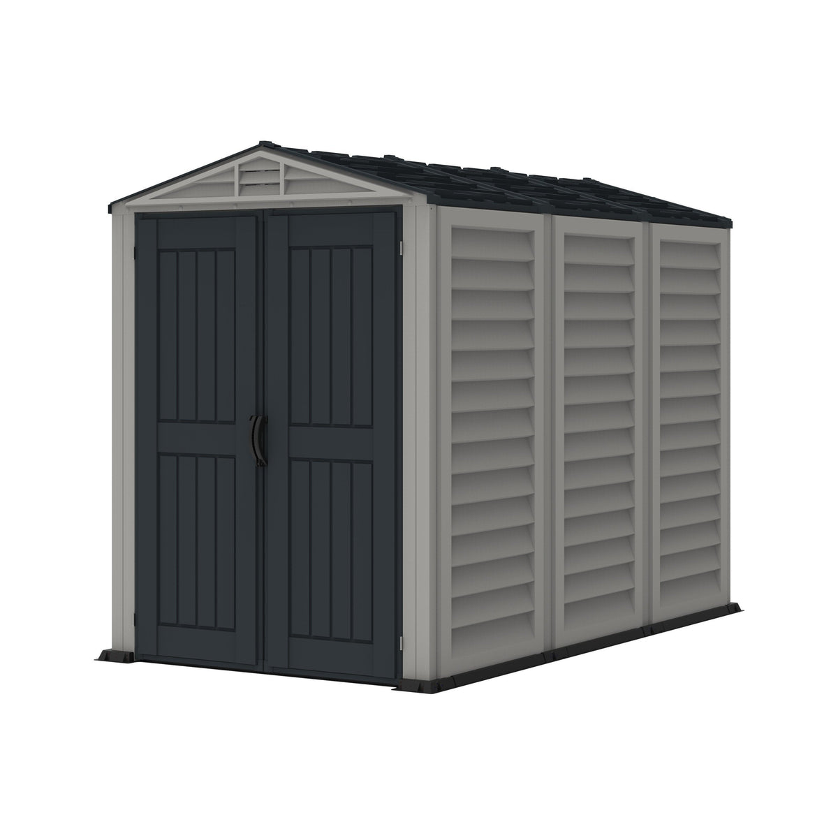 DuraMax YardMate Plus 5 ft. 6 in. x 8ft. Gray Vinyl Storage Shed 35825