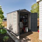 DuraMax YardMate Plus 5 ft. 6 in. x 8ft. Gray Vinyl Storage Shed 35825