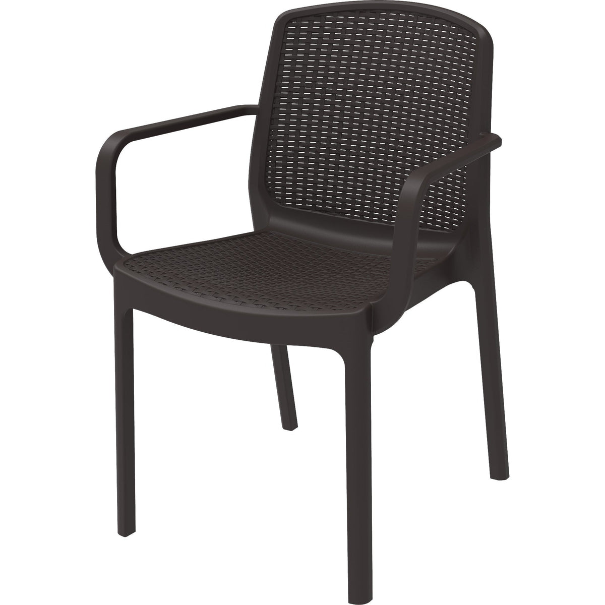 Duramax Rattan Square Table with 4 Duramax Armchairs for the Backyard, Garden and Patio (2 Colors)