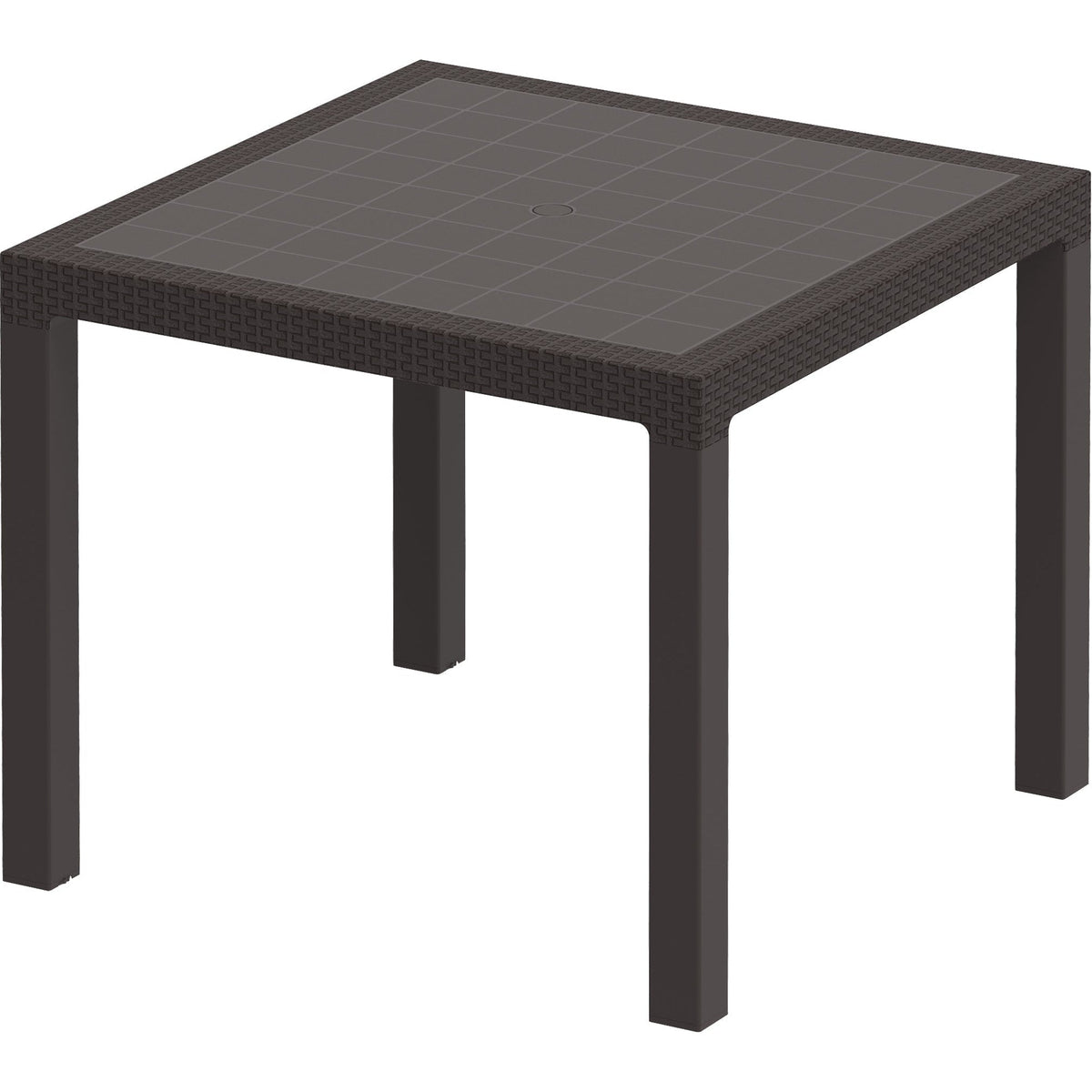 Duramax Rattan Square Table with 4 Duramax Chairs for the Backyard, Garden and Patio (2 Colors)