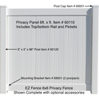 EZ Fence Vinyl Privacy Fence 6ft. x 6ft. White