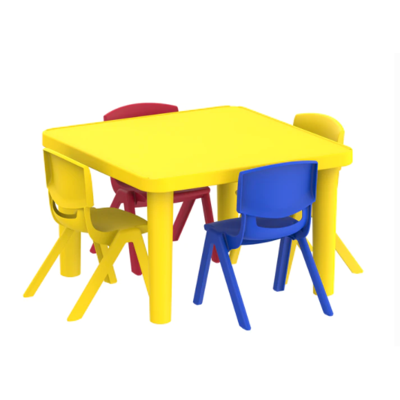 Duramax Kindergarten Table Square + 4 Junior Chairs Deluxe (3 Different Color Options)