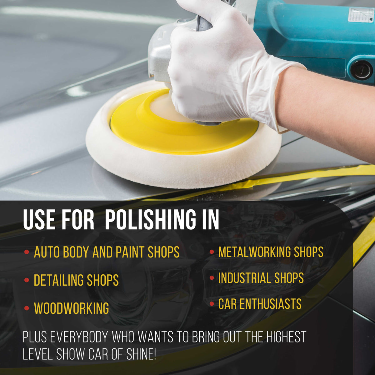 Pro Series 6" Super Flex Flexible Edge Polishing Buffing Hook and Loop Backing Pad, 5/8" - 11 Threads - Rotary Polisher Buffer Backup Pad