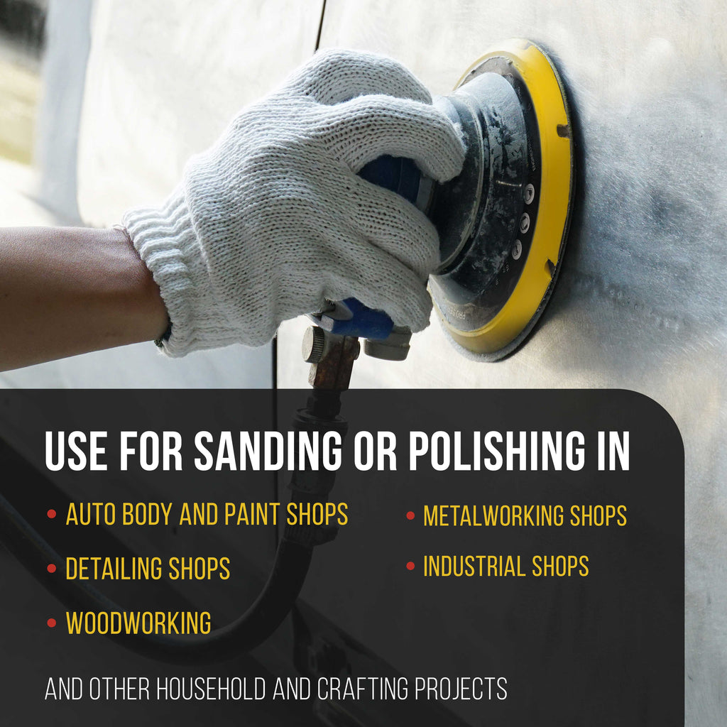 Pro Series 6" Hook & Loop DA Backing Plate Pad, 15 (8 + 6 + 1) Hole Pattern Dustless - Dual-Action Random Orbital Sanding Pad, Sander Auto
