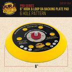 Pro Series 6" Hook & Loop DA Sander Backing Plate Pad, 6 Hole Pattern, 14mm Medium Profile Edge, Dual-Action Random Orbital Sanding