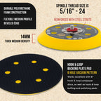 Pro Series 6" Hook & Loop DA Sander Backing Plate Pad, 6 Hole Pattern, 14mm Medium Profile Edge, Dual-Action Random Orbital Sanding
