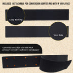 Pro Series Adjustable Flex Longboard Hand Sanding File Block with Both Hook & Loop Backing and PSA Backing Conversion Adapter Pad, Sandpaper
