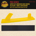 Pro Series Super Flex Longboard Hand Sanding File Block with Both Hook & Loop Backing and PSA Backing Conversion Adapter Pad, Sandpaper Roll