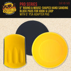 Pro Series 5" Round & Mouse-Shaped Hand Sanding Block Pads for Hook & Loop and PSA 5" DA Sanding Discs, PSA Sandpaper Conversion Adapter Pad