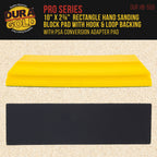 Pro Series Rectangle 10" x 2-3/4" Hand Sanding Block Pad with Hook & Loop Backing and PSA Sandpaper Conversion Adapter Pad - Auto Paint Prep