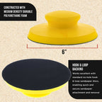 Pro Series 6" Round-Shaped Hand Sanding Block Pad for Hook & Loop, PSA 6" DA Sanding Discs, 2 Pack, Conversion Adapter Pad for PSA Sandpaper
