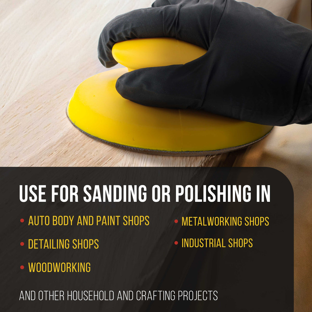 Pro Series 6" Round-Shaped Hand Sanding Block Pad for Hook & Loop, PSA 6" DA Sanding Discs, 2 Pack, Conversion Adapter Pad for PSA Sandpaper