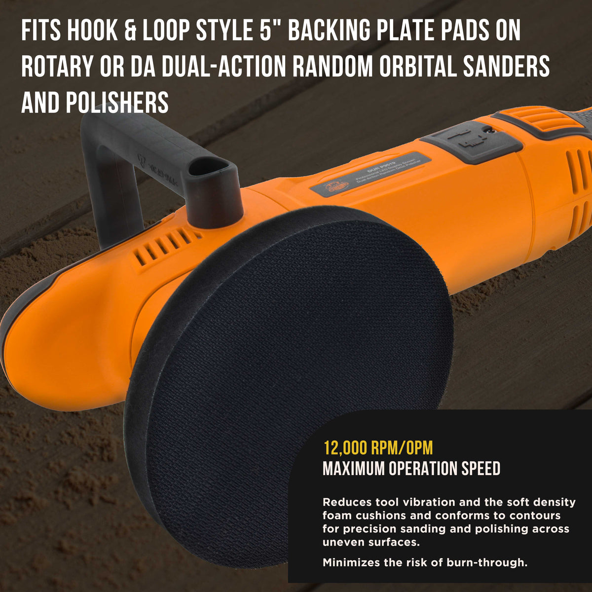 Pro Series 5" x 10mm Soft Density Interface Pad, 2 Pack - Hook & Loop Foam Cushion Used Between Sander Sanding Discs, Polisher Polishing Pad