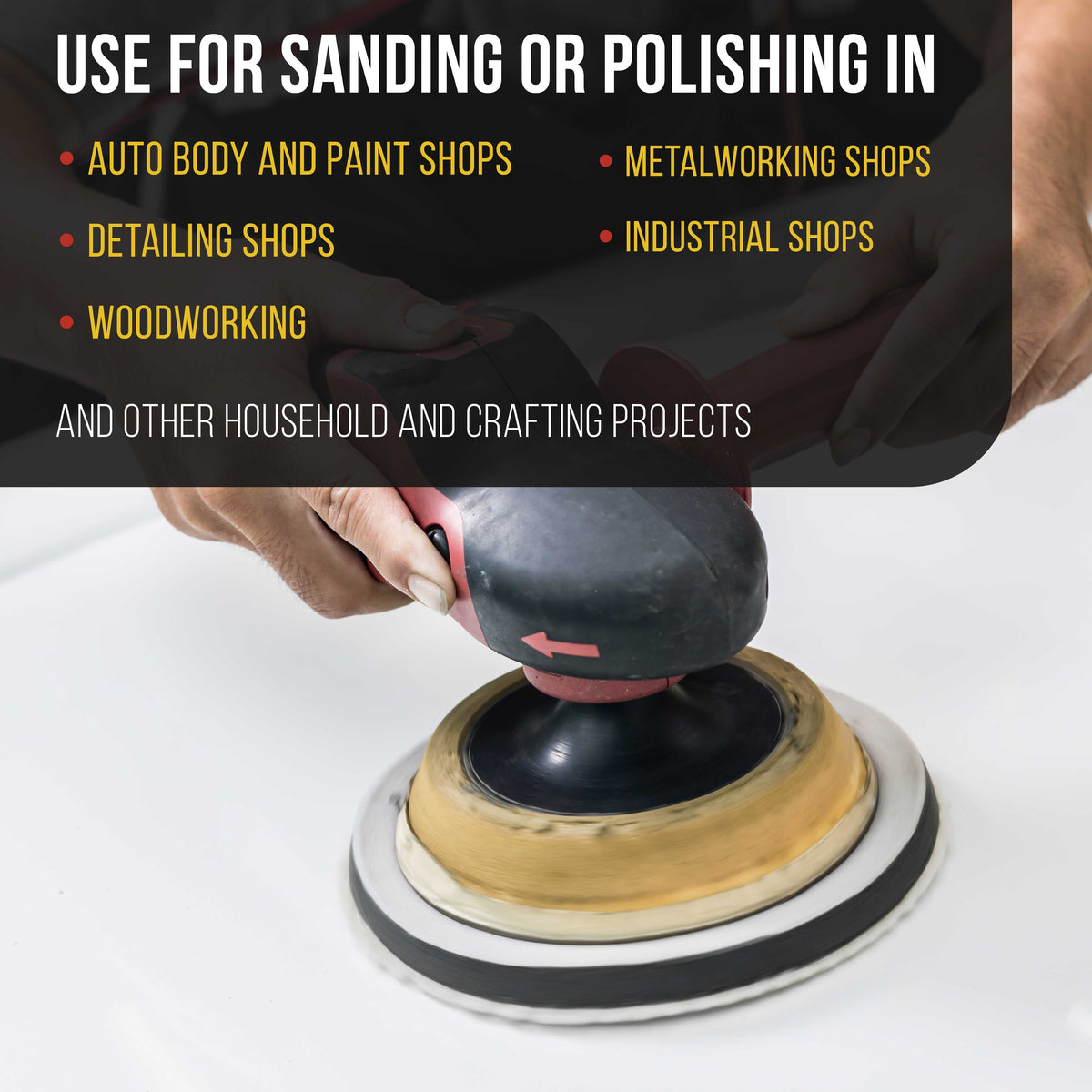 Pro Series 5" x 10mm Soft Density Interface Pad, 2 Pack - Hook & Loop Foam Cushion Used Between Sander Sanding Discs, Polisher Polishing Pad