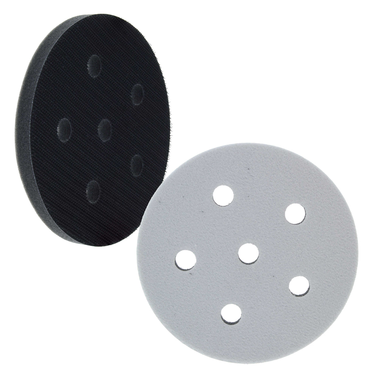 Pro Series 5" x 10mm Soft Density Interface Pad, 5 Hole Pattern Dustless, 2 Pack - Hook & Loop, Between Vacuum Sander Sanding Discs Polisher