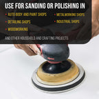 Pro Series 5" x 10mm Soft Density Interface Pad, 5 Hole Pattern Dustless, 2 Pack - Hook & Loop, Between Vacuum Sander Sanding Discs Polisher