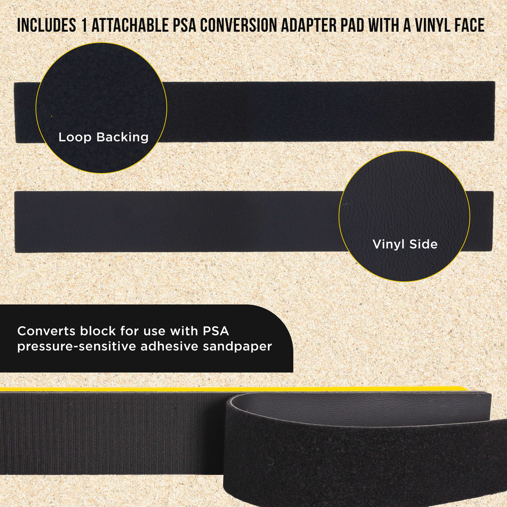 Pro Series 24" K-Block Sander Firm & Flex Hand Sanding Block Pad with Hook & Loop Backing and PSA Sandpaper Conversion Adapter Pad