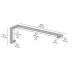 HAEDUS 6" Square Tubing Pull Handle and 22" Towel Bar Combination