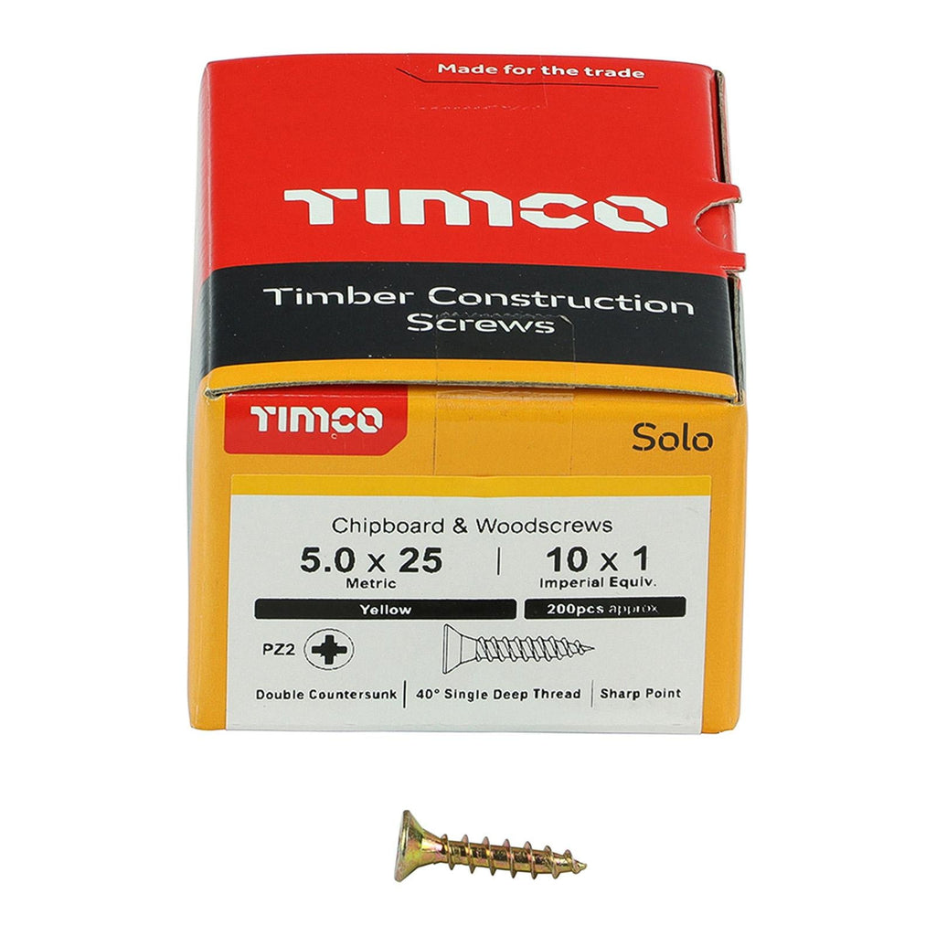 Solo Countersunk Multipurpose Wood Screws