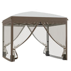 10' x 10' Pop Up Canopy Tent with Netting, Cream