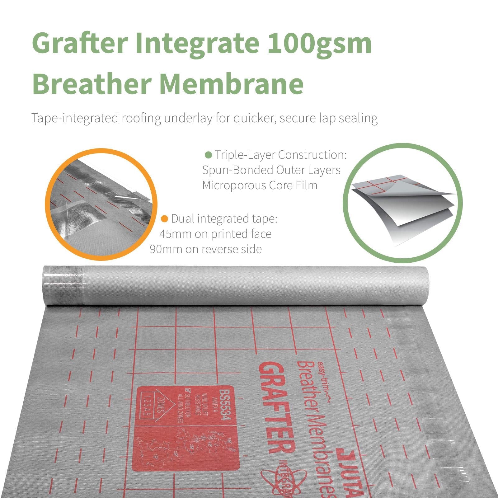 Easy-Trim Grafter Integrate 100 Breather Membrane