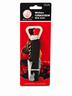3PK Waiters Corkscrew Wine Bottle Opener With Knife 13cm Random Colours