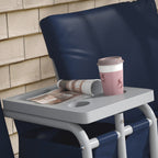 2-Person Porch Swing with Stand and Pivot Table, Dark Blue