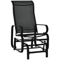 Patio Glider with Breathable Mesh Fabric, Outdoor Garden Rocking Gliding Seat, Black