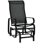 Patio Glider with Breathable Mesh Fabric, Outdoor Garden Rocking Gliding Seat, Black